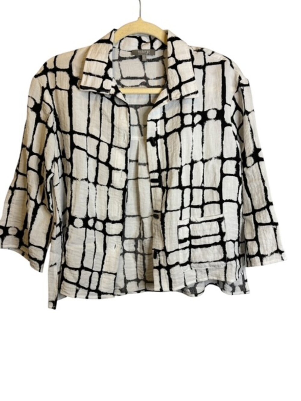 Habitat Jacket Women's XS Abstract lightweight Artsy Travel Black White